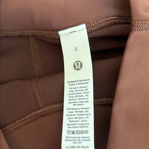 lululemon athletica Women's Deep Brown Leggings - Picture 2 of 7